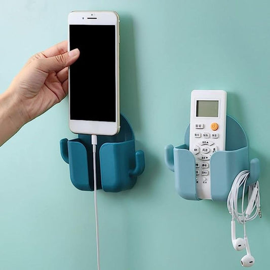 Wall Mount Phone Holder with 2 Hooks, No Drill, Sticky, Multipurpose Stand ( Pack of 4)
