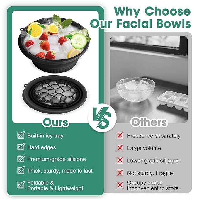 Collapsible Silicone Facial Ice Bowl
