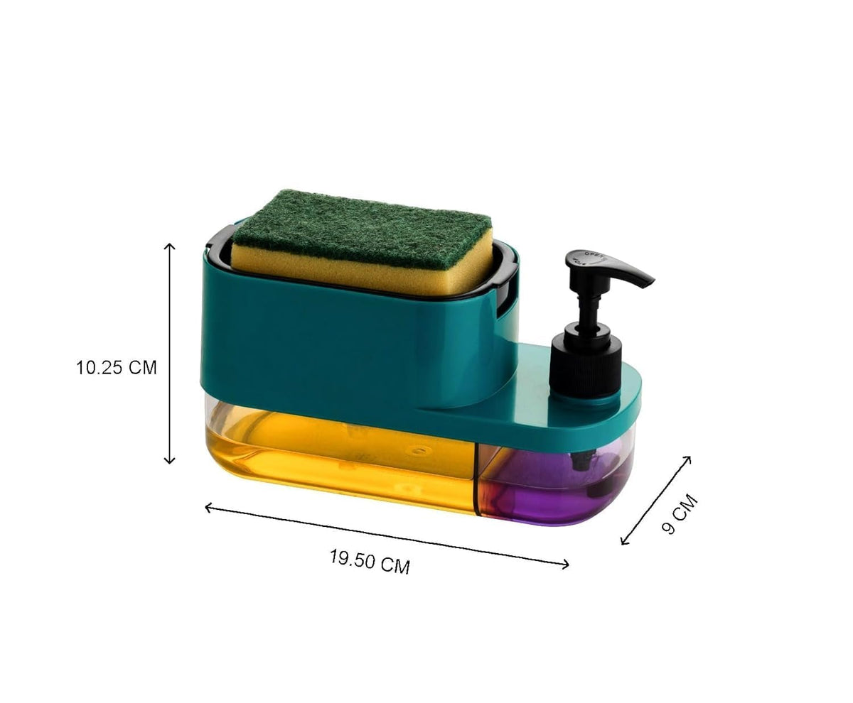 3 in 1 Soap Pump Dispenser Dish Soap Liquid Dispenser Sponge Holder Dish Soap Pump Dispenser for Kitchen