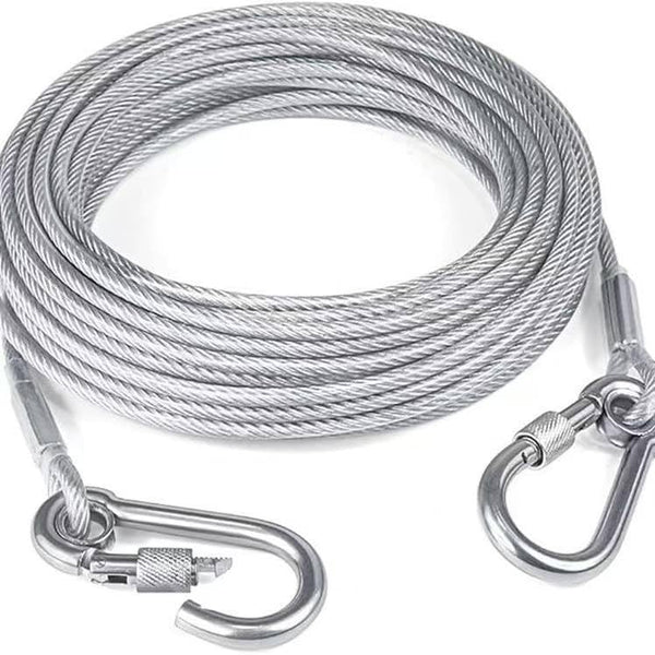 Heavy-Duty Stainless Steel Clothesline with Carabiner Hooks (1 YEAR WARRANTY)