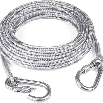 Heavy-Duty Stainless Steel Clothesline with Carabiner Hooks (1 YEAR WARRANTY)