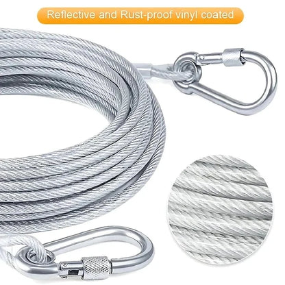 Heavy-Duty Stainless Steel Clothesline with Carabiner Hooks (1 YEAR WARRANTY)