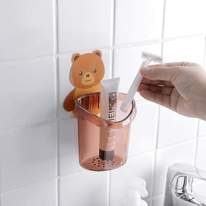 Cute Teddy Bear Wall-Mounted Bathroom Organiser