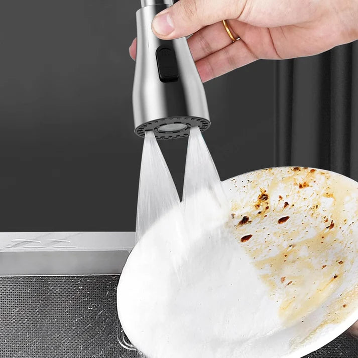 360° Rotating Kitchen Tap Extender, Flexible Faucet Attachment with 2/3 Mode Spray Head, Universal Splash Filter Aerator