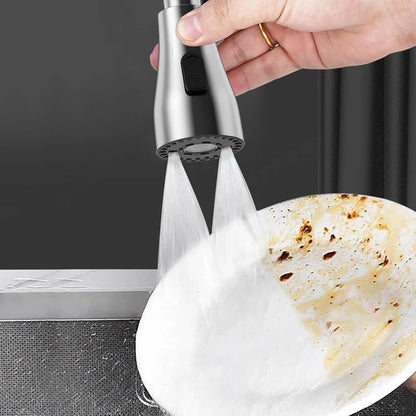 360° Rotating Kitchen Tap Extender, Flexible Faucet Attachment with 2/3 Mode Spray Head, Universal Splash Filter Aerator