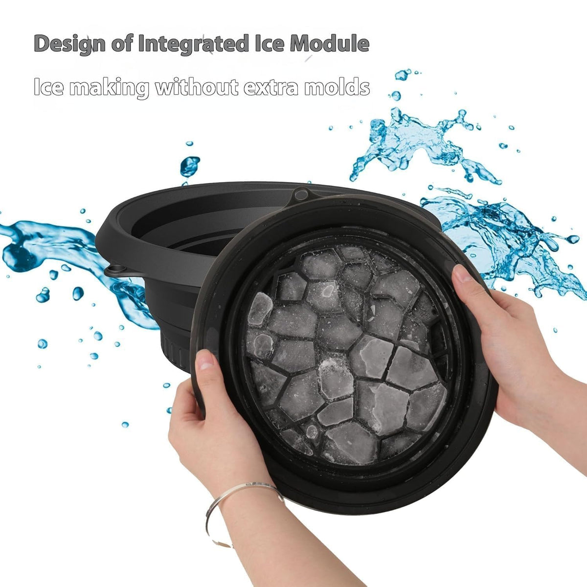 Ice Face Bowl Silicone Face Ice Bowl For Ice With Built-In Ice Tray Collapsible Face Tub For Ice Bath
