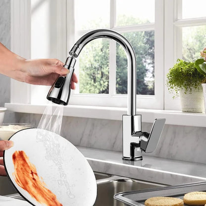360° Rotating Kitchen Tap Extender, Flexible Faucet Attachment with 2/3 Mode Spray Head, Universal Splash Filter Aerator