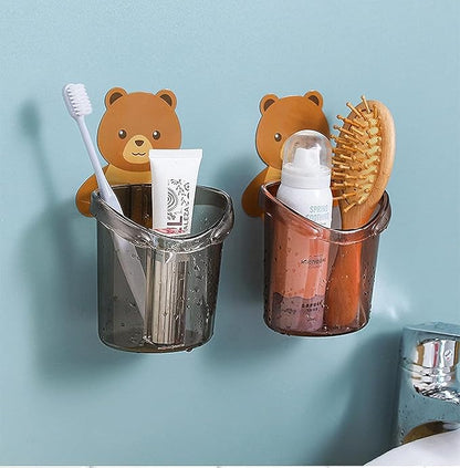 Cute Teddy Bear Wall-Mounted Bathroom Organiser