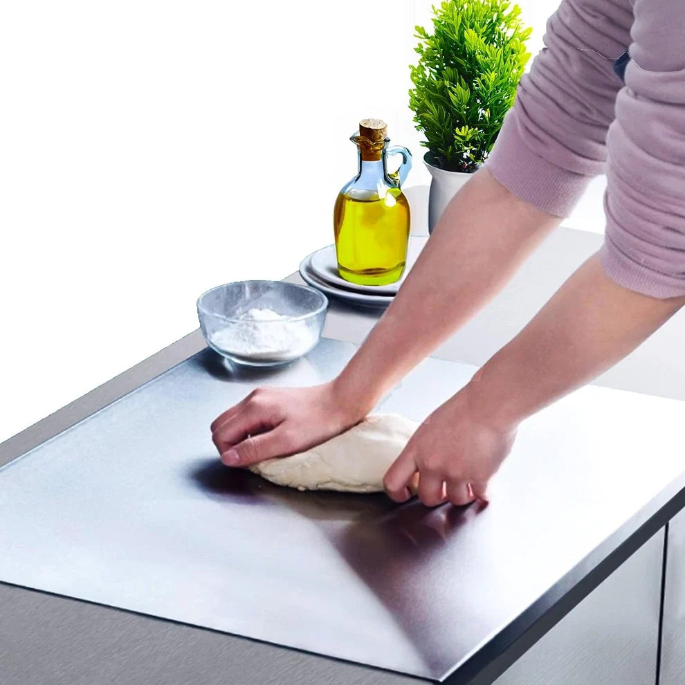 Stainless Steel Chopping Board & Kitchen Countertop - 41 x 31 Cm