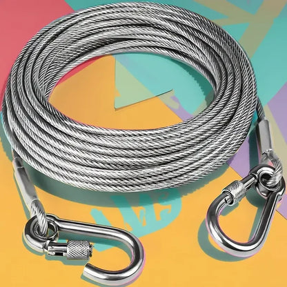 Heavy-Duty Stainless Steel Clothesline with Carabiner Hooks (1 YEAR WARRANTY)