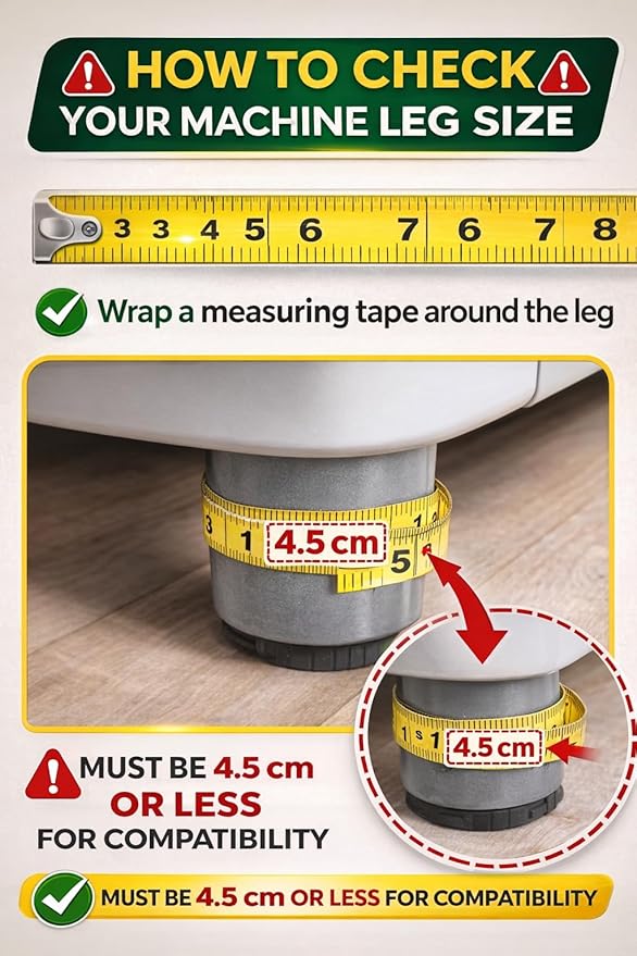 Height Adjustable Washing Machine Stand (Pack Of 4)